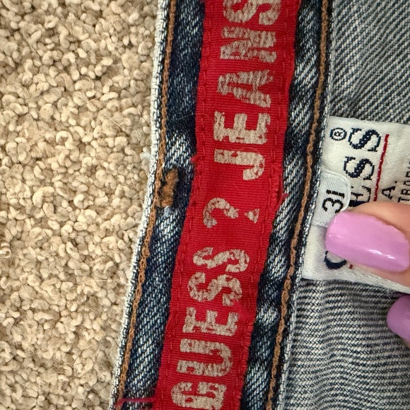 Guess Distressed Blue Denim Shorts - Picture 5 of 5